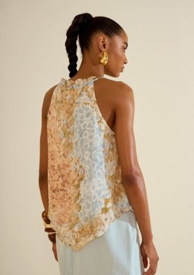 Blusa Gola Alta Florescer - Azul