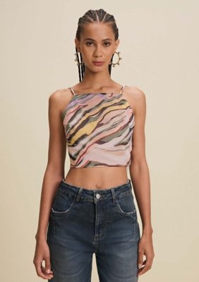 Blusa Morena Rosa Cava Francesa Amarração Costas Rosa