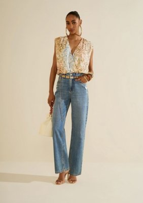 Blusa Transpassada Florescer - Azul