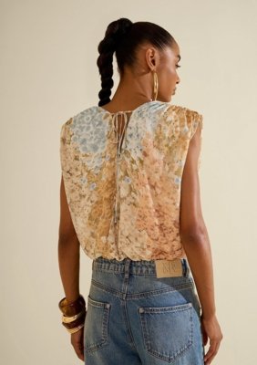 Blusa Transpassada Florescer - Azul