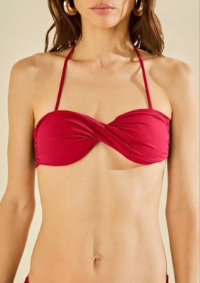 Busto Morena Rosa Tomara Que Caia Com Bojo - Vermelho