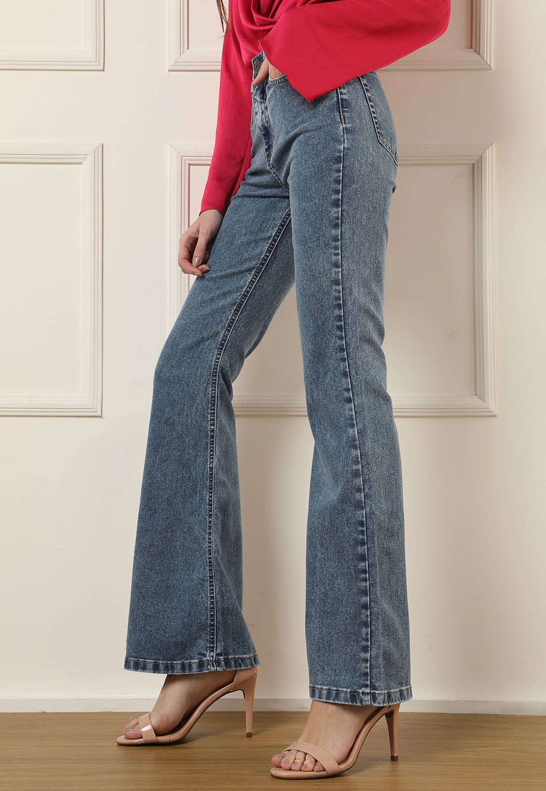 Calça Jeans Morena Rosa Flare Acid Azul Compre Agora Dafiti Brasil