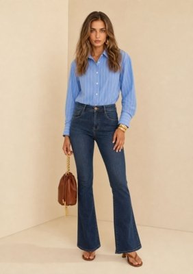 Calca Boot Cut Maré - Azul