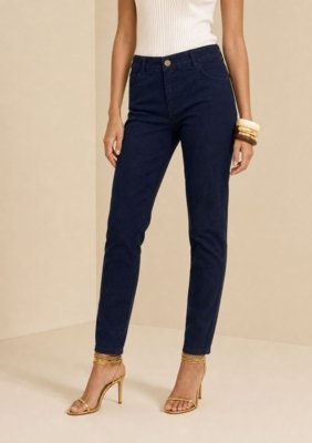 Calça Boot Cut Média - Azul