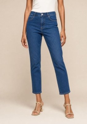 Calça Cigarrete Alta - Azul