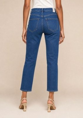 Calça Cigarrete Alta - Azul