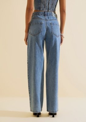 Calca Jeans Wide Cintila - Azul
