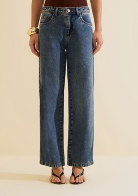 Calca Jeans Wide Índigo - Azul