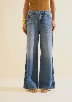 Calça Jeans Wide Leg Índigo - Azul