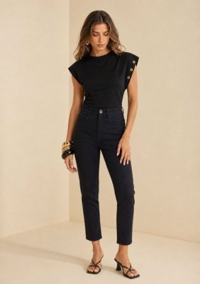 Calca Mom Eclipse - Preto