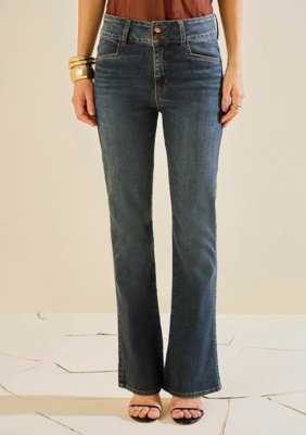 Calça Morena Rosa Boot Cut Alta - Azul