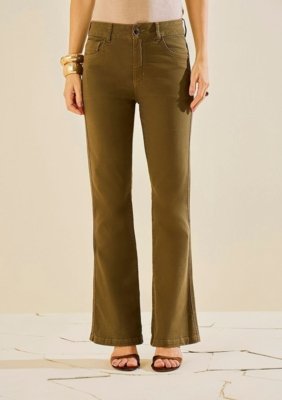 Calça Morena Rosa Boot Cut Alta - Verde