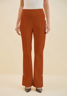 Calça Morena Rosa Boot Cut Alta Bege