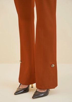 Calça Morena Rosa Boot Cut Alta Bege