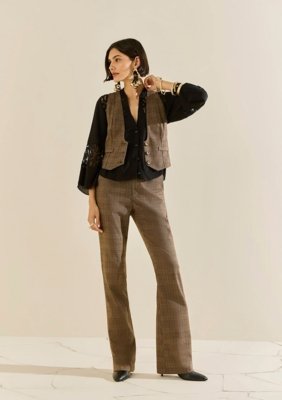 Calça Morena Rosa Boot Cut Alta Marrom
