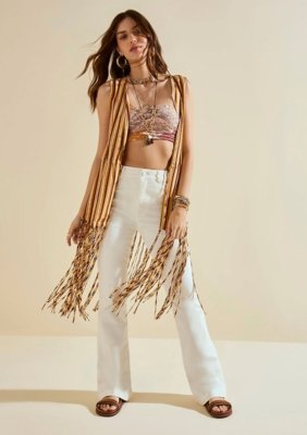 Calça Morena Rosa Boot Cut Alta Off Off-white