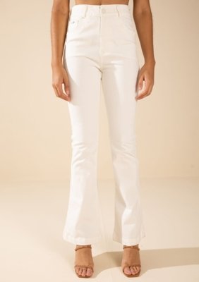 Calça Morena Rosa Boot Cut Alta Off Off-white