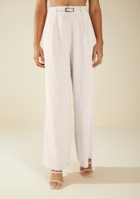Calça Morena Rosa Boot Cut Alta Off-white