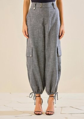 Calça Morena Rosa Cargo Alta - Azul Marinho