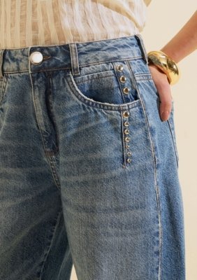 Calça Morena Rosa Cenoura Alta - Azul