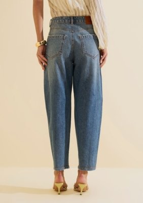 Calça Morena Rosa Cenoura Alta - Azul
