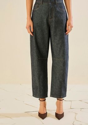 Calça Morena Rosa Cenoura Alta - Azul