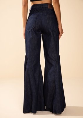 Calça Morena Rosa Flare Alta Azul