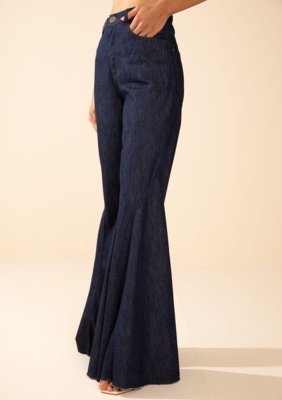 Calça Morena Rosa Flare Alta Azul