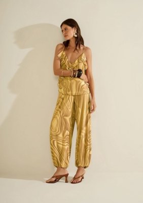 Calça Morena Rosa Jogging Alta - Amarelo
