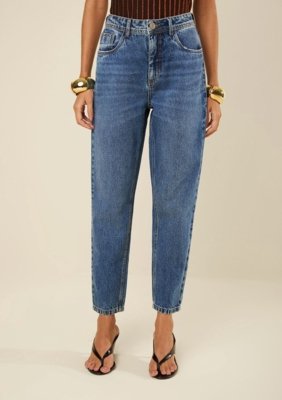 Calça Morena Rosa Mom Alta - Azul