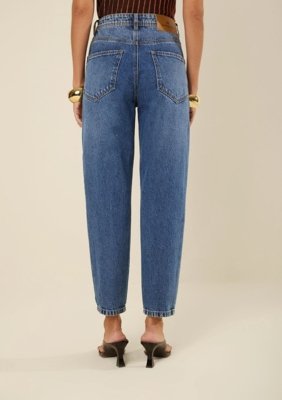 Calça Morena Rosa Mom Alta - Azul