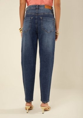 Calça Morena Rosa Mom Alta - Azul