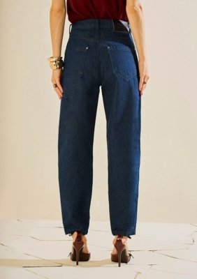 Calça Morena Rosa Mom Alta - Azul