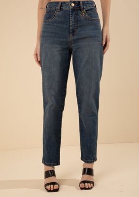 Calça Morena Rosa Mom Alta Azul