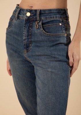Calça Morena Rosa Mom Alta Azul
