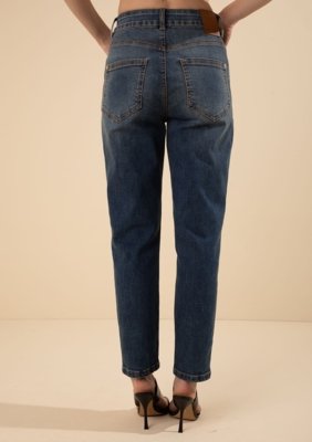Calça Morena Rosa Mom Alta Azul