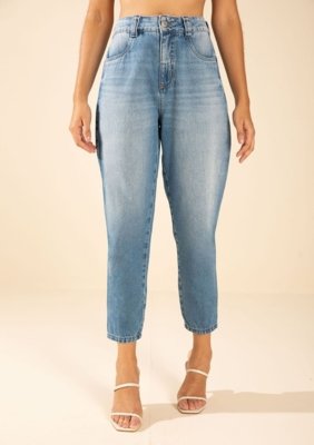 Calça Morena Rosa Mom Alta Azul