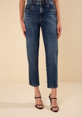 Calça Morena Rosa Mom Alta Azul