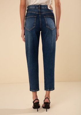 Calça Morena Rosa Mom Alta Azul