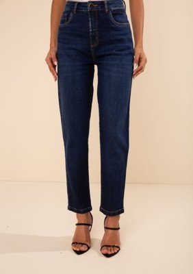 Calça Morena Rosa Mom Alta Azul