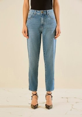 Calça Morena Rosa Mom Média - Azul
