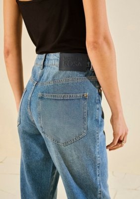 Calça Morena Rosa Mom Média - Azul