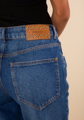 Calça Morena Rosa Mom Média Azul