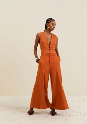 Calça Morena Rosa Pantacourt Média - Laranja