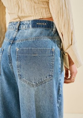 Calça Morena Rosa Pantalona Alta - Azul