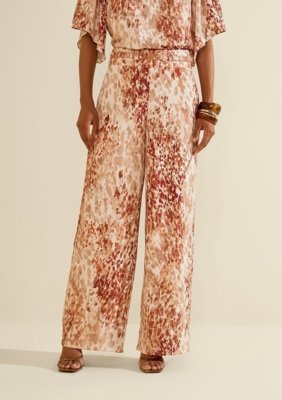 Calça Morena Rosa Pantalona Alta - Multicolorido