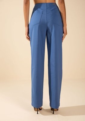 Calça Morena Rosa Pantalona Alta Azul