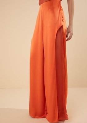 Calça Morena Rosa Pantalona Alta Laranja