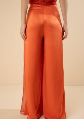 Calça Morena Rosa Pantalona Alta Laranja