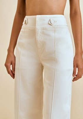 Calça Morena Rosa Pantalona Alta Off Off-white
